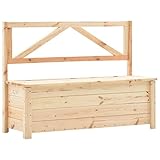 pedkit Banco de Almacenaje Banco Arcón Exterior Garden Bench de Madera Maciza de Pino 120x45x90 cm