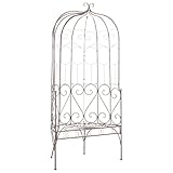 Festnight Banco de Jardín 2 Plazas I Bancos para Exterior con Semi-Arco para Flores I Pérgola de Jardín con Banco I Silla de Terraza | Color:Antiguo marrón