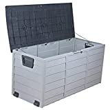 XLLLL Arcon Exterior Impermeable Caseta Depuradora Piscina Banco LeñEro Casetas De Jardin Resina Baul Terraza Metalica Ofertas Warehouse Caja De Almacenamiento Al Aire Libre Ideal,Gray-300LWoodGrain