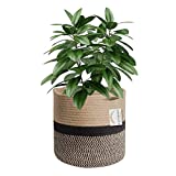 Maceta Tejida con Cuerda de algodón, Cesta para Plantas, Interior para Maceta de 25cm, decoración, Cesta de lavandería Plegable, Cesta de Almacenamiento para el hogar