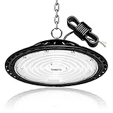 Paideste 300W UFO LED, 30000LM Lámpara de Bahía Alta , Industrial Focos LED 6500K Blanco Frío, Comercial High Bay Light IP65 Impermeable, Campana LED para Taller, Jardín, Almacén, Garaje, Sótano