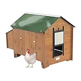 Gallinero Prefabricado Venise - Gallinero de Exterior Fácil de Montar - Fabricado en Láminas de HPL - Ponedero, Perchas y Bandeja Extraíble