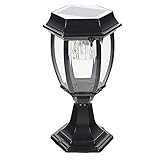 CHUNGYANG Lámpara Poste Solar, Iluminación LED para Jardín Patio Luces Poste Solares, Lámparas De Estigma Perimetral De Villa Grand Portal, Lámpara Estigma Estilo Europeo Exterior Impermeable IP45