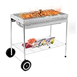 BBQ Barbecue Turners Parrilla De Barbacoa Carbón De Leña Portátil Barbacoas Portátiles Parrilla De Barbacoa Grande De Acero Inoxidable 5-15 Personas Patio Parrilla para Barbacoa Al Aire Libre Villa