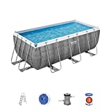 BESTWAY 56722C - Piscina Desmontable Tubular Power Steel RatÃ¡n 412x201x122 cm con Depuradora Cartucho 2.006 L/H con Escalera