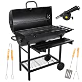 Five - Star Grill & Chill Barbacoa Carbon - para Jardín Exterior BBQ con 2 Estante Plegable, parrilla cromada 71×35 cm, GC0002