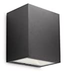 Philips myGarden Ledino Flagstone - Aplique de pared, iluminación exterior, 7,5 W, 1 bombilla incluida, color negro