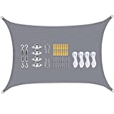 HUTHIM Toldos Exterior Terraza Rectangular 2m x 3m (Zona sombreada 1,6x2,6m), Toldo Vela Impermeables para Pergolas Patio Jardin Balcon, Tela Lonas Resistentes con Accesorio, 95% de Bloque UV, Gris