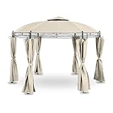 Uniprodo Carpa para Jardín Redonda Pérgola Uni_PERGOLA_3.5BR (Diámetro, 3,5 m, Densidad de la Lona: 180 g/m2, Color Beige)