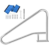 Barandilla de Piscina 54x36 Barandilla de Piscina 304 Acero Inoxidable 250LBS Capacidad de Carga Pasamanos de Piscina Plateado a Prueba de Herrumbre Pasamanos de Piscina humanizado con Cubierta de AG