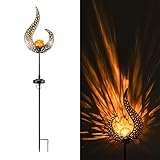 Navaris Antorcha solar de jardín - Luz LED para exterior con estaca para el suelo - Farola de iluminación decorativa - Diseño estilo marroquí