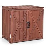 COSTWAY Horno para Pizza Portátil de Exterior, Rejilla para Pizza para Patio, Revestimiento Impermeable y Pala para Pizza, Fogón de Camping para Pizza, Calentador de Leña para Pizza