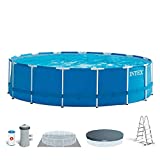 Intex 28242NP - Piscina desmontable metal frame intex 457x122 cm 16.805 litros, Color Azul y blanco