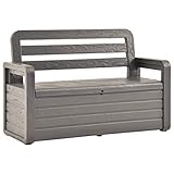 Festnight Banco Jardin Exterior | Garden Bench | Banco Arcón Exterior, Capacidad 263 L, Color Gris Antracita