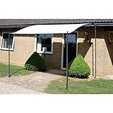 Wakects Pérgola de jardín de 3 x 2,5 m (largo x ancho), pérgola de exterior, jardín o terraza, estructura de acero + dosel de poliéster, blanco crema y negro