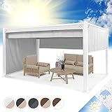 Blumfeldt Pantheon Cortina PГ©rgola de JardГ­n, Carpa Plegable 3x4 Techo Impermeable, RetrГЎctil, Cortinas para Exterior PoliГ©ster, Cenador Marco Aluminio, ProtecciГіn Rayos UV, Pergolas de Jardin,Gris