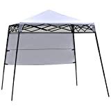 Outsunny Carpa Plegable 2,2x2,2x2m con Lateral Altura Ajustable Protección UV 50+ de Acero y Tela Oxford con Bolsa de Transporte Blanco