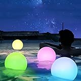 3 piezas Luz Solar Exterior de Bola, Lámparas Solares para Exteriores, 8 RGB LED Lámpara Solar para Jardín con Control Remoto para Exterior e Interior Caminos Piscina Césped Decorativa