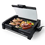 OZAVO Parrilla Barbacoa Electrica de Exterior o Interior BBQ Plancha Grill Placa Extraíble Temperatura Ajustable Fácil para Limpiar, 1650 W