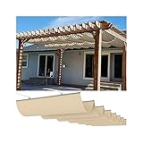 Toldo de repuesto retrГЎctil impermeable con kit de montaje para pГ©rgolas para patios y cocheras (color: beige, tamaГ±o: ancho = 1,2 x largo = 12 m)