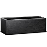 Deuba Jardinera Rectangular 80x30x27cm Plástico Resiste Intemperie Irrompible Maceta Efecto Piedra