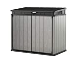 Keter 17206703 - Cobertizo de jardín exterior Elite-Store, color gris (Deco Grey), 82 x 141 x 123.5 cm