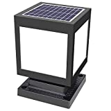 QJUZO LÃ¡mpara de Poste Solar, Luz de JardÃ­n Modernas Impermeable en ABS Luz de Trayectoria, LÃ¡mpara de Exterior Negra para Patio Puerta LÃ¡mpara de Pilar,White Light