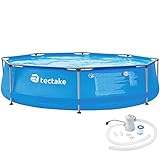 TecTake 800580 Piscina Desmontable, Swimming Pool, Tejido de PVC, Construcción Robusta, Fácil Montaje, Compacta - Disponible en Varios Modelos (Tipo 2 | Nr. 402895)