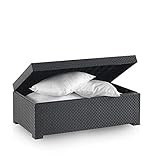 Shaf - Diva | Baul Almacenaje Exterior para Muebles de Jardin - Arcon Exterior Jardin con Almacenaje | Fabricado en España con Materiales Reciclados - Color Grafito