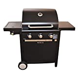 KE GRILL Barbacoa de gas piedra volcánica 3 fuegos con horno decoración jardín BBQ de exterior parrilla Art. KE002