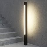 LED Lámpara para exterior 'Tomas' (Moderno) en Negro hecho de Aluminio (1 llama,) de Lucande | iluminación de senderos, baliza, iluminación de senderos, farola