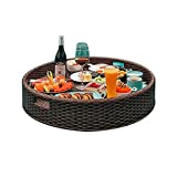 PANJAZE Bandejas de sirviendo flotantes Barra de mesa redonda, bandeja flotante, flotadores de piscina, para barras de arena, spas, baño y fiestas |Bandeja flotante para piscina Sirviendo bebidas, bru
