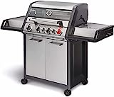 Enders Monroe Pro 4 SIK Turbo Barbacoa gas - Barbacoa de gas y Barbacoa jardín exterior con infrarrojos, tapa, estantes y Heat Range - Barbacoa con tapa y 4 quemadores #837833