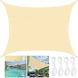 Frasheng Toldo Vela de Sombra Rectangular 2x3 m,Toldo de terraza,160 g/m² Densidad,Impermeable,Resistente y 95% de Protección UV para Jardín,Patio,Pérgola,Camping,Patio Trasero(Crema)