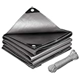 Laneetal Lona Impermeable Exterior 3x6m 280g/m² PE Toldo Reforzada de protección Fijado con Cuerda 16m para Muebles,Piscina,Jardín,Coche PE 0930162