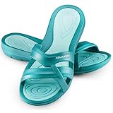 Aqua Speed - Set - Panama Zapatillas de baño + Toalla de Microfibra | Mujeres | Sandalias de Ducha | Zapatillas de Playa, Color:Panama Damen - 42, Tamaño:41