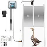 VEVOR Kit de Abridor de Puerta de Gallinero 52 x 96 cm Puerta Automática para Gallinero con Temporizador Abridor de Puerta de Gallinero de Sensor Infrarrojo con Control Remoto IP44 Mando a Distancia