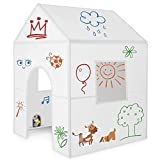 ImagiNew Playhome - Casita interior y exterior para pintar y borrar - Casitas infantiles jardin Casa infantil - Montessori Juguetes niños 3 4 5 6 7 años Pizarra infantil magica tipi regalo niña y niño
