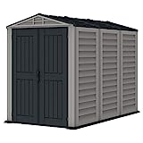 Caseta de jardín de PVC YardMate Plus 153 x 244 cm color gris claro y oscuro