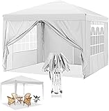 YUEBO Gazebo 3x3 m Carpas Plegables Impermeables con 4 Laterales Protección UV Pergola Plegable Cenador Camping Cenadores para Jardin,Terraza,Exterior