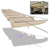 LJIANW Vela de Sombra Toldo Vela, Ola Velas De Sombra Retráctil Actualización 2021 Corredizo Persiana Enrollable con Kit De Montaje por Cubierta De Pérgola Sombra del Dosel Anti-UV, 55Tamaños