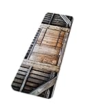 A.Monamour Rústico Retro Jardín Valla Tablones De Madera Granero Puerta De Garaje 3D Impresión De Arte Franela Alfombrillas De Baño Alfombrillas Puerta De La Puerta Alfombrillas