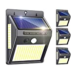 Luz Solar Exterior,Innosinpo【2021 Ultimo Modelo 4 Pack 216 LED】Focos Solares Exterior con Sensor de Movimiento,Luces LED Solares Exteriores 300º Iluminación,Impermeable Lampara Solar para Garaje,Patio