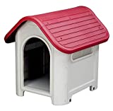 Gardiun KZT1004 - Caseta de Perro Kira Resina, 59 x 75 x 66 cm, Beige/Rojo