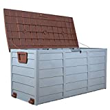 XLLLL Arcon Exterior Impermeable Caseta Depuradora Piscina Banco LeñEro Casetas De Jardin Resina Baul Terraza Metalica Ofertas Warehouse Caja De Almacenamiento Al Aire Libre Ideal,Smallwoodgrainbrown