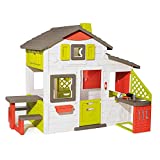 Smoby- Casita Infantil Neo Friends House Con Cocina, 1,72m de Alto, 2 Puertas de Entrada, Timbre Electrónico, Mesita Exterior, Posibilidad de Añadir Múltiples Accesorios, Para Niños a Partir de 3 Años