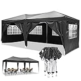 YUEBO Cenador Plegable Carpa 3x6 m Carpas Plegables Impermeables con 6 Paredes,Protección UV Gazebo Plegable Pergolas de Jardin Carpas para Exteriores,Fiestas
