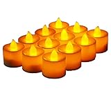 JZK 12 x Velas de té LED Funciona con Pilas sin Llama para decoración Fiestas Boda jardín Baby Shower comunión cumpleaños