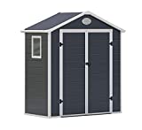 GARDIUN KSP38120 - Caseta de Resina Arabela - 1.92 m² Exterior 102 x 188 x 225 cm Antracita/Blanco