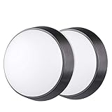M EGA MEGACUBE Lámpara LED para Pared y Techo Luz Nocturna LED Circular 10W 4000K IP54 de Luz Suave para Interiores Exteriores Corredor Baño Jardín Taller - 2 Paquete